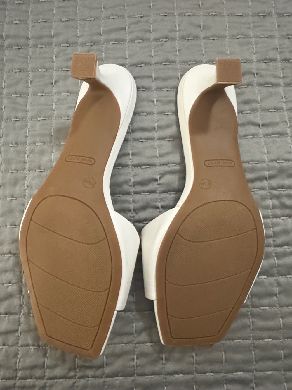 Nine West White Square-Toe Slide Mules - Picture 2 of 2